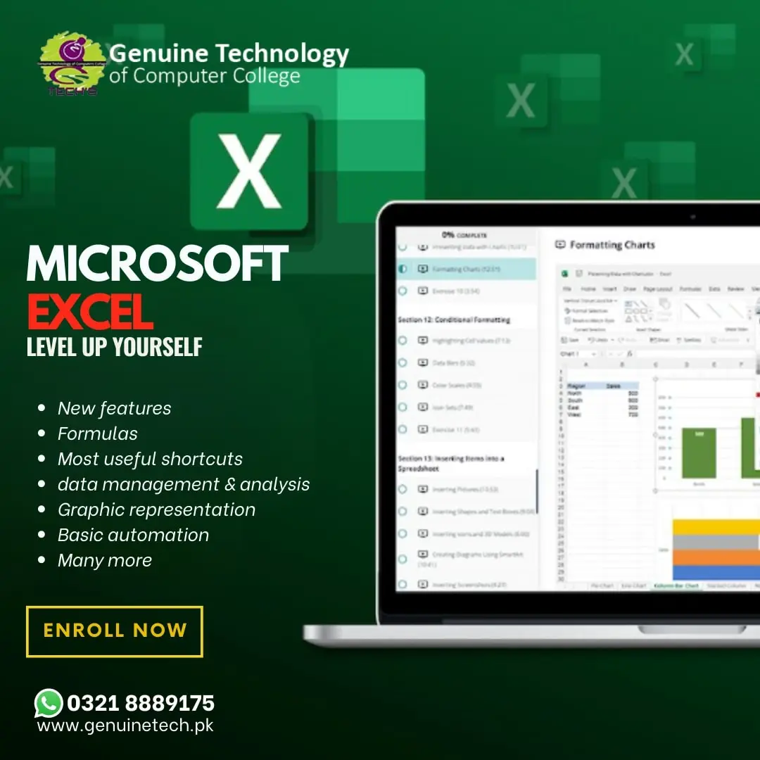 Microsoft Excel Expert Course in Lahore  - Shan College - short courses in lahore