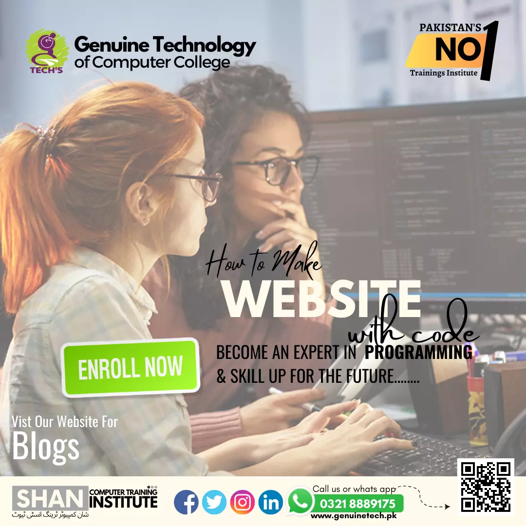 How to make website with Code - short courses in lahore
