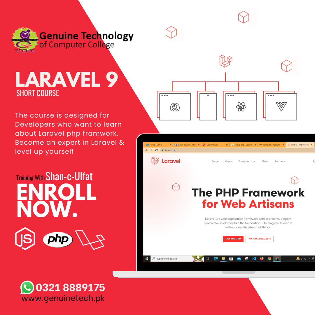 Advance PHP with Laravel Developer - short courses in lahore