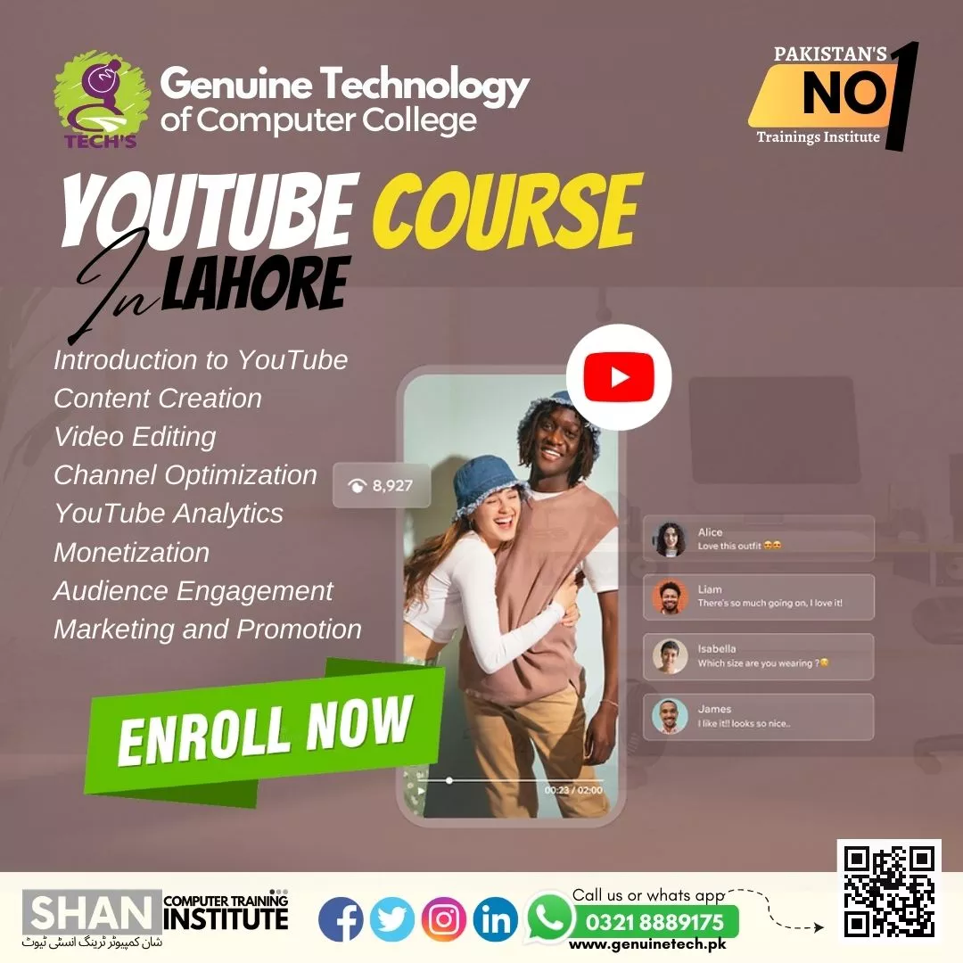 YouTube Course In Lahore - short courses in lahore