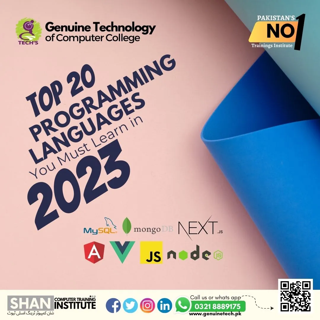 Top 20 Programming Languages You Must Learn in 2023 - short courses in lahore