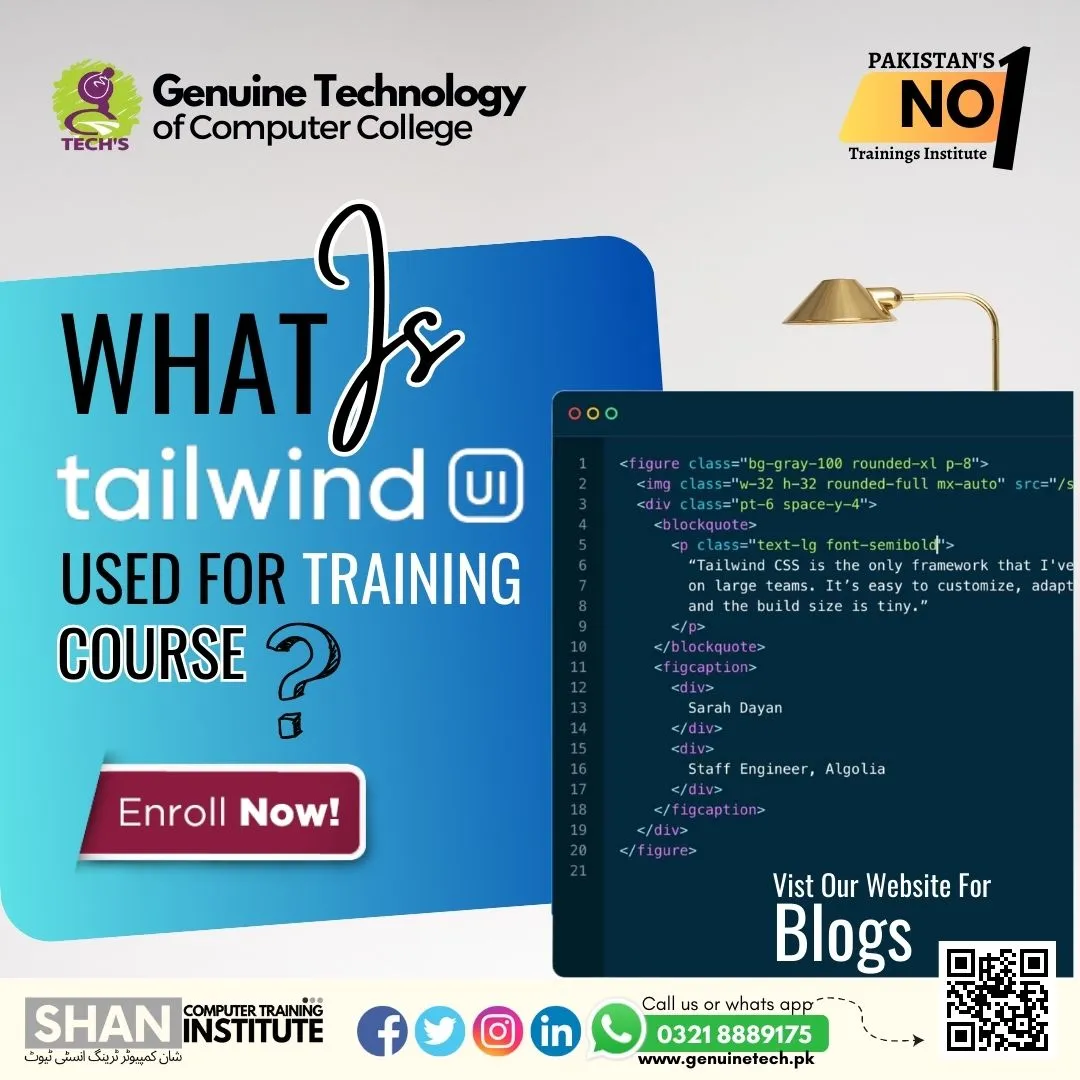 What is Tailwind CSS used for Trainings Course - short courses in lahore