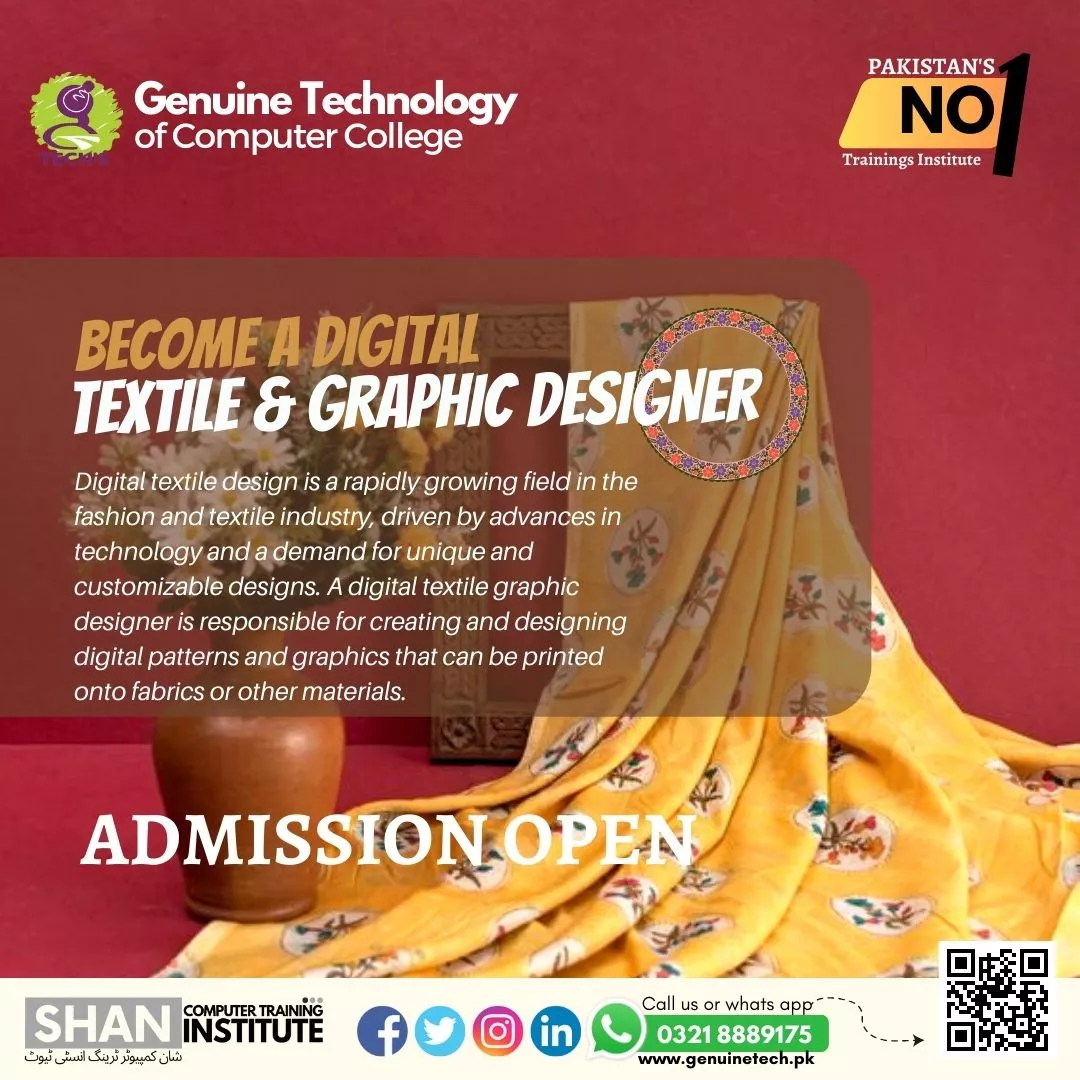 Become A Digital Textile and Graphic Designer - short courses in lahore