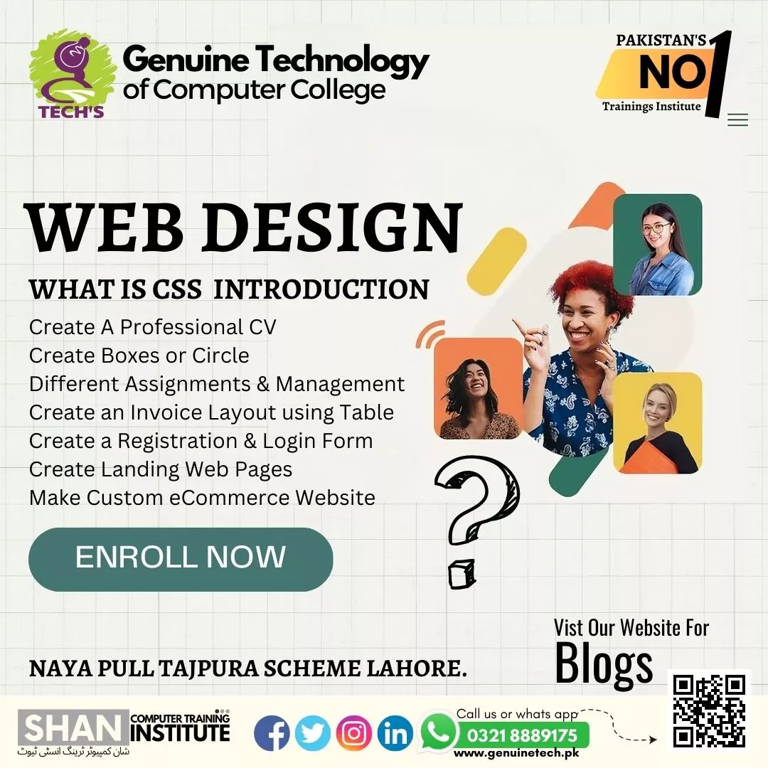 Web Design CSS Course - short courses in lahore