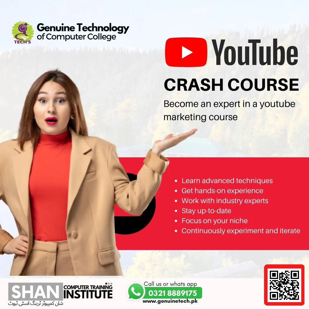 YouTube Course In Rawalpindi - shan computer trainings institute