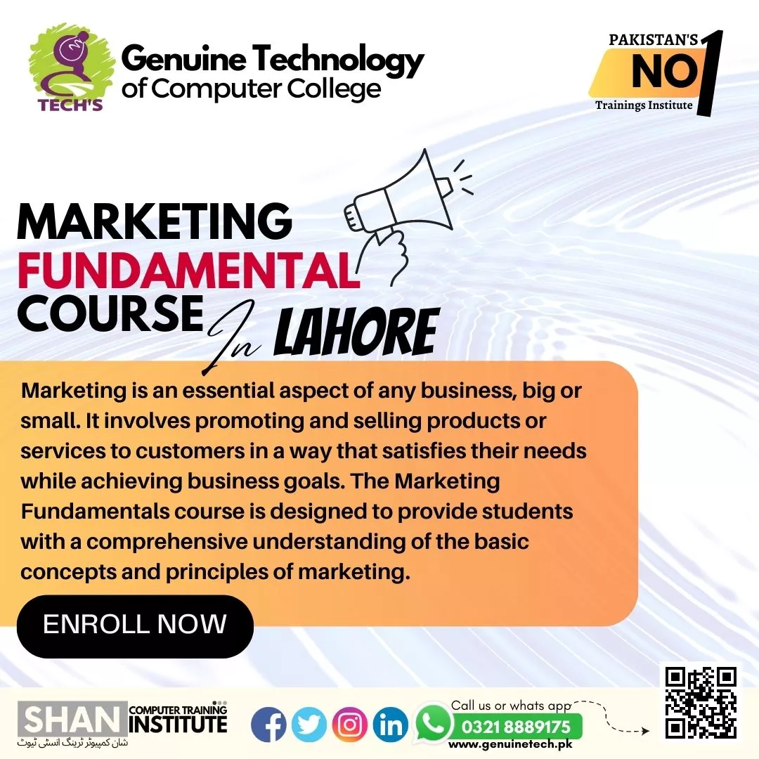 Marketing Fundamentals Course - short courses in lahore