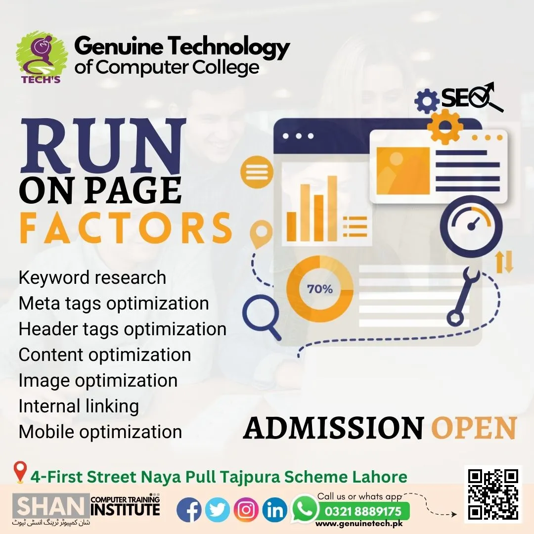 On Page Ranking Factors - short courses in lahore