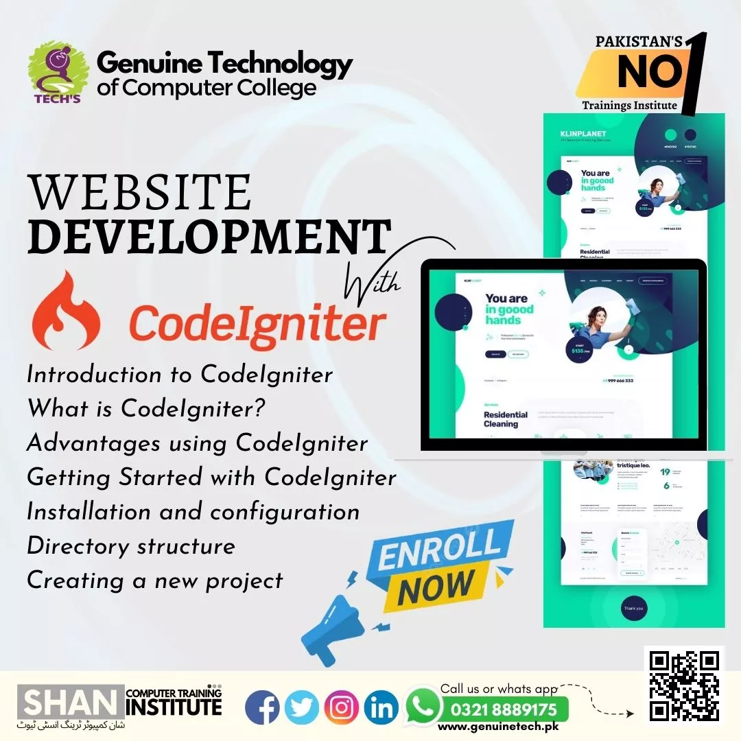 Web Development with CodeIgniter trainings in Lahore - short courses in lahore