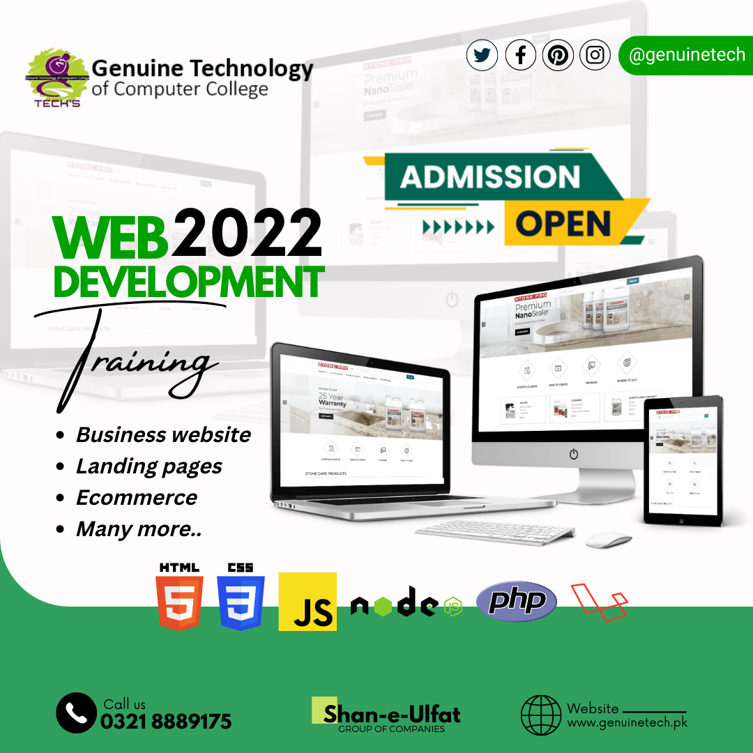 Complete Web Development Course 2020 - short courses in lahore