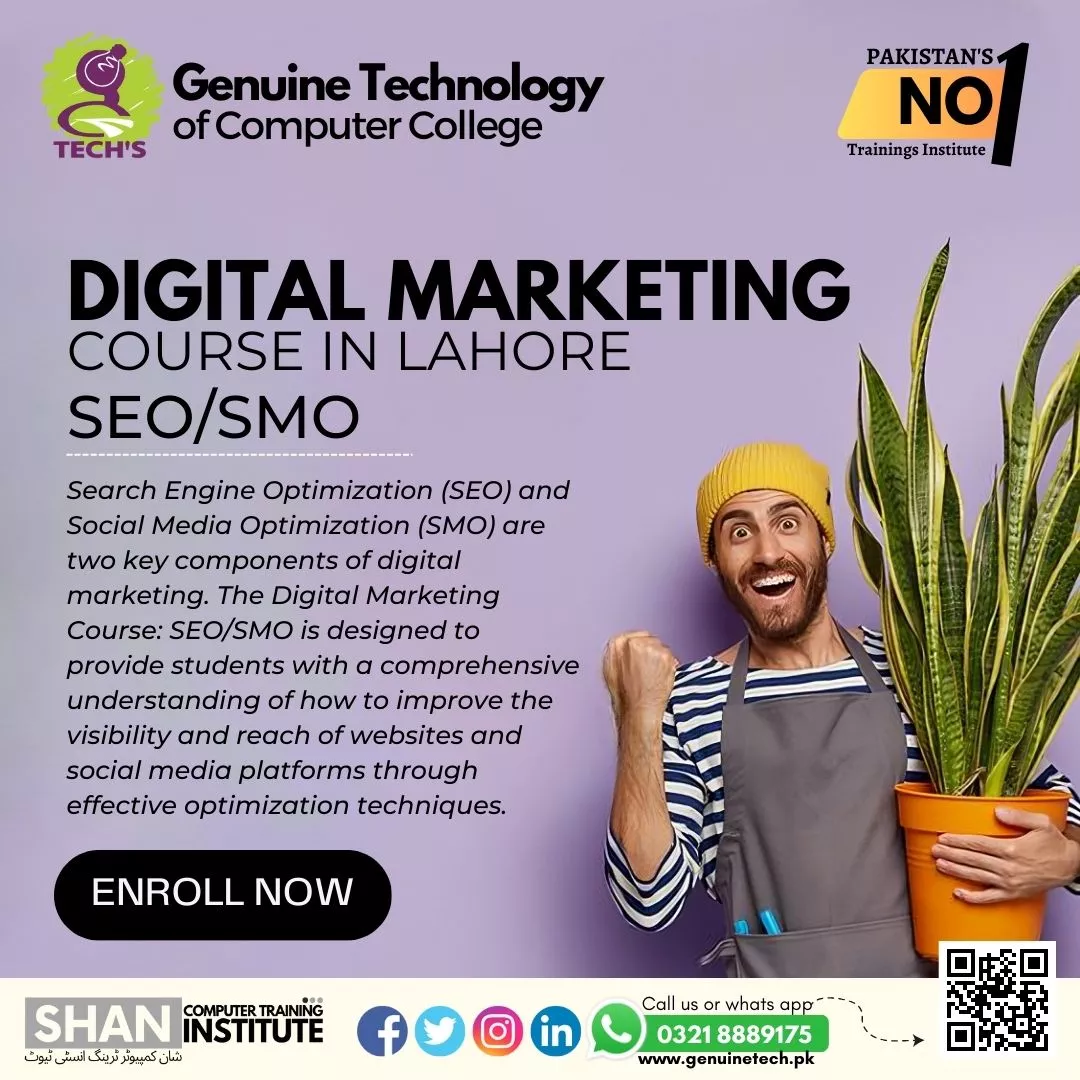 Digital Marketing Course SEO and SMO - short courses in lahore