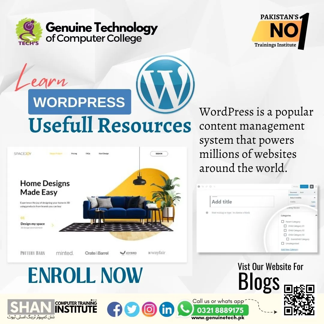 wordpress usefull resources - short courses in lahore