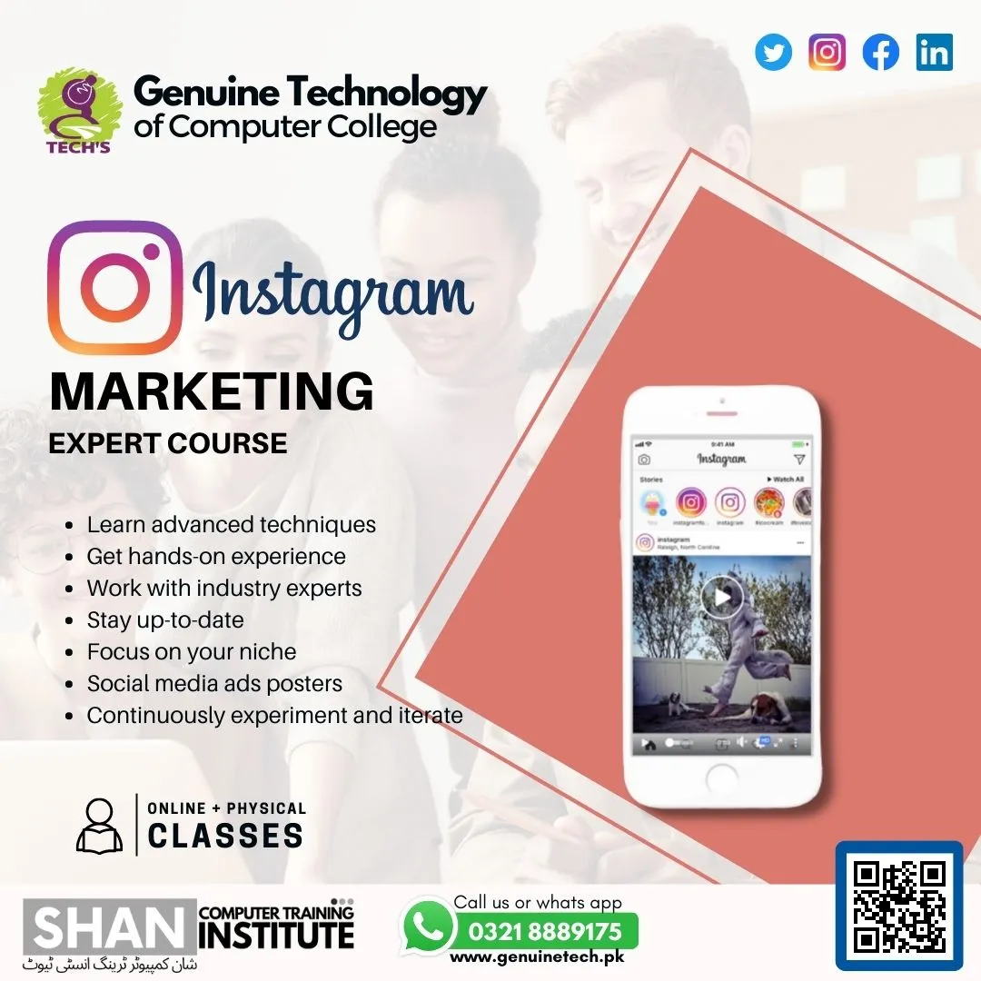 Instagram Marketing Expert course - shan computer trainings institute