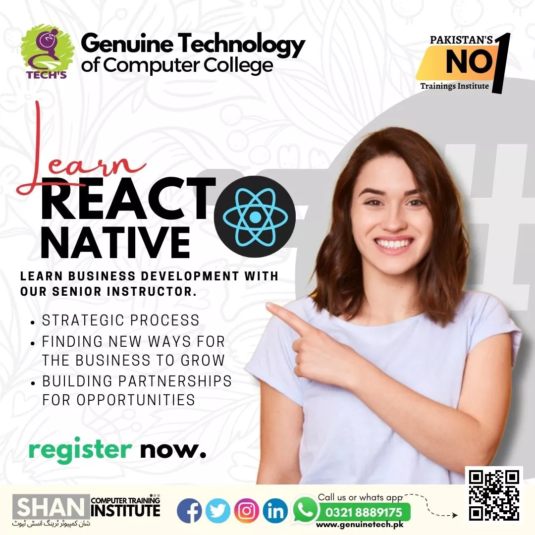 Learn React Native Development in Lahore - short courses in lahore