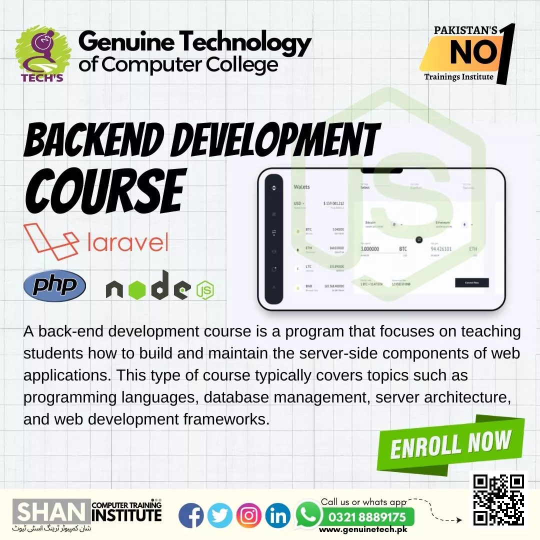 Back End Development Course - short courses in lahore