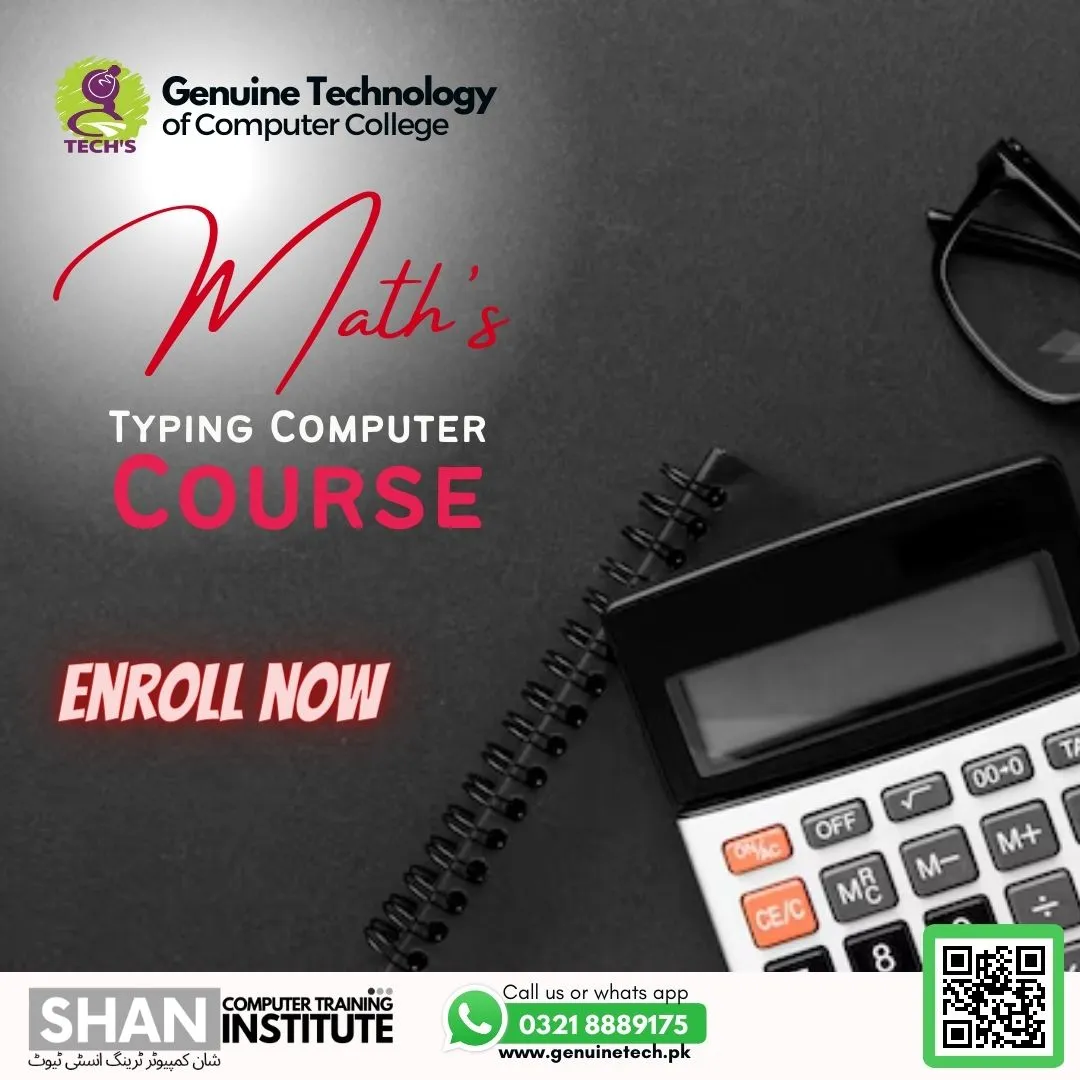 Math Typing Computer Course - short courses in lahore