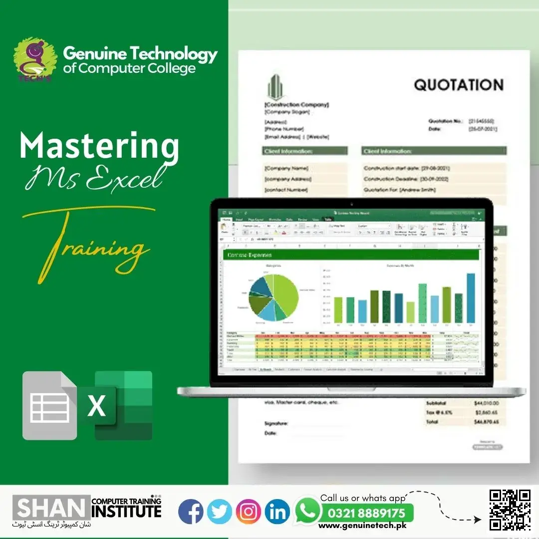 Mastering MS Excel - shan computer trainings institute