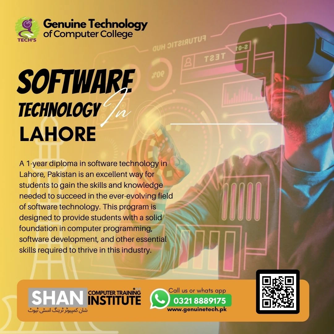 Software Technology in Lahore Pakistan - Genuine Technology - short courses in lahore