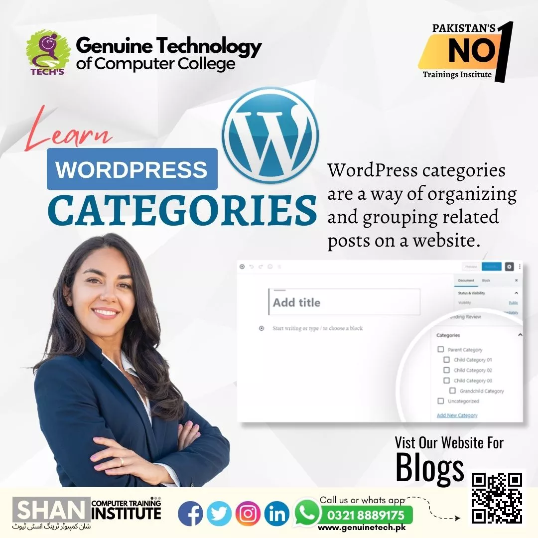 Learn WordPress Categories - short courses in lahore