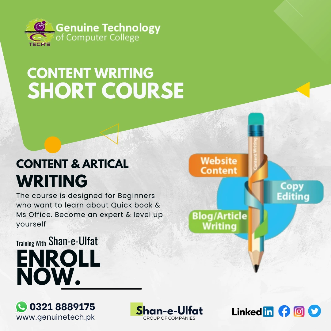 Best Content Writing Course in Lahore - short courses in lahore