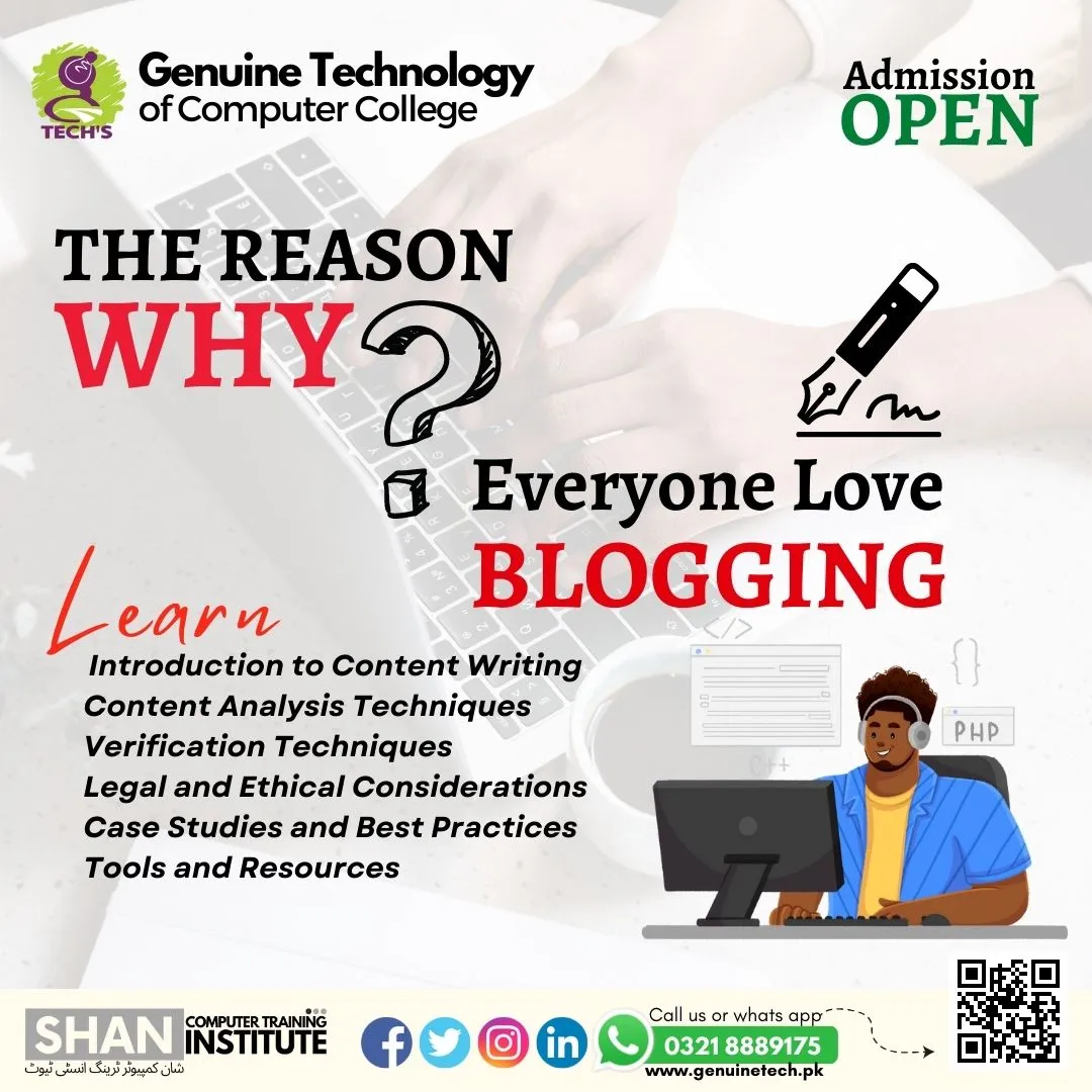 The Reason Why Everyone Love Blogging - short courses in lahore