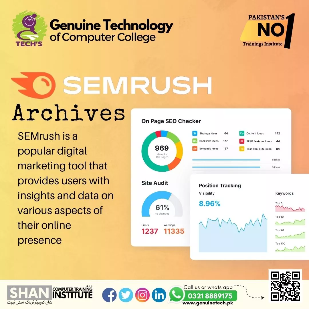 seo tool expert training, SEMRUSH archives for website optimize