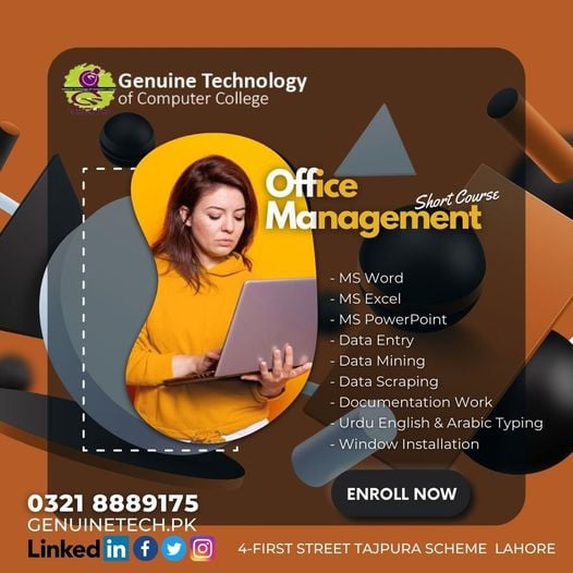 Office Management Course - short courses in lahore