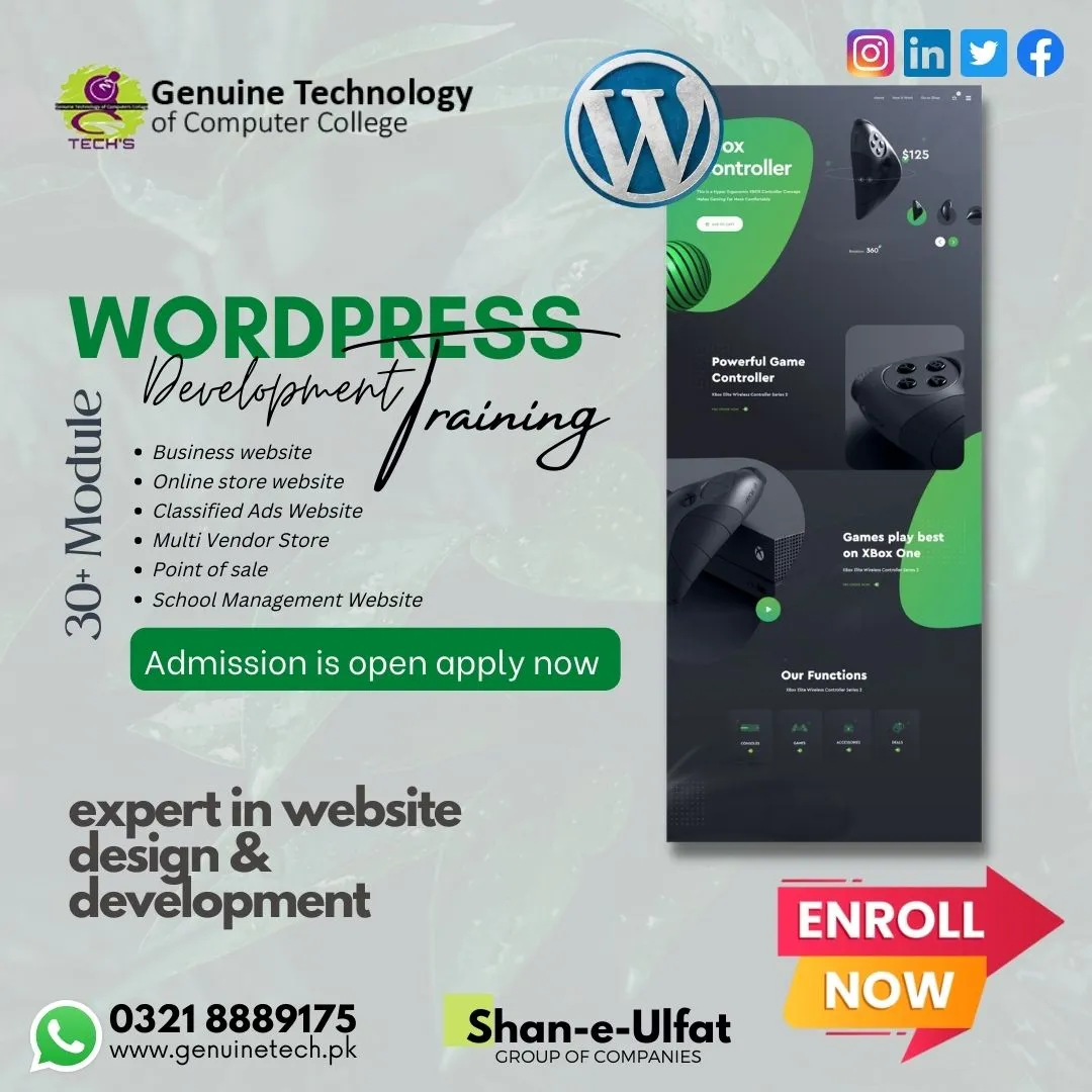 Wordpress Course in Lahore - Best WordPress Training - short courses in lahore